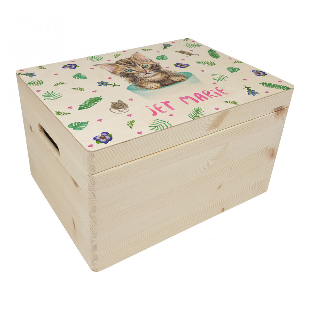 Memory box monkey with personalized name and birth date