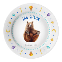 Load image into Gallery viewer, Children&#39;s plate bear with name
