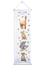 Load image into Gallery viewer, Personalised growth chart tropical animals with name
