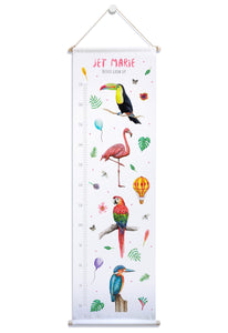 Personalised growth chart birds with name