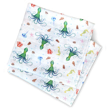 Load image into Gallery viewer, 2 medium baby muslin swaddle blankets octopus - 60 cm
