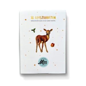 kerstkaarten Mies to Go christmas cards handgeschilderd dieren kerstmis kaartje ansichtkaart postcard greeting card feestdagen nieuwjaarskaart