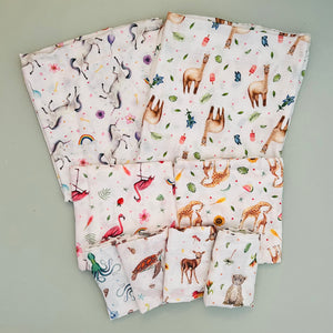 2 medium baby muslin swaddle blankets alpaca - 60 cm