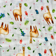 Load image into Gallery viewer, 2 medium baby muslin swaddle blankets alpaca - 60 cm
