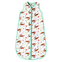 Load image into Gallery viewer, Super soft summer baby sleeping bag of bamboo textile with a sea turtle print size 90
