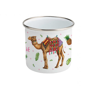 Enamel mug camel tiger and elephant custom with name
