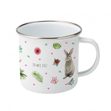 Load image into Gallery viewer, Enamel mug koala lion rabbit custom with name
