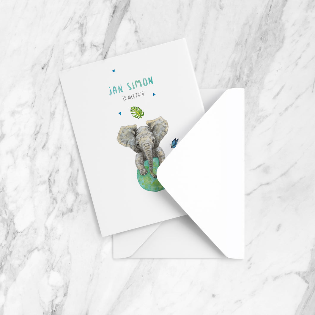 Birth announcement elephant boy - sample