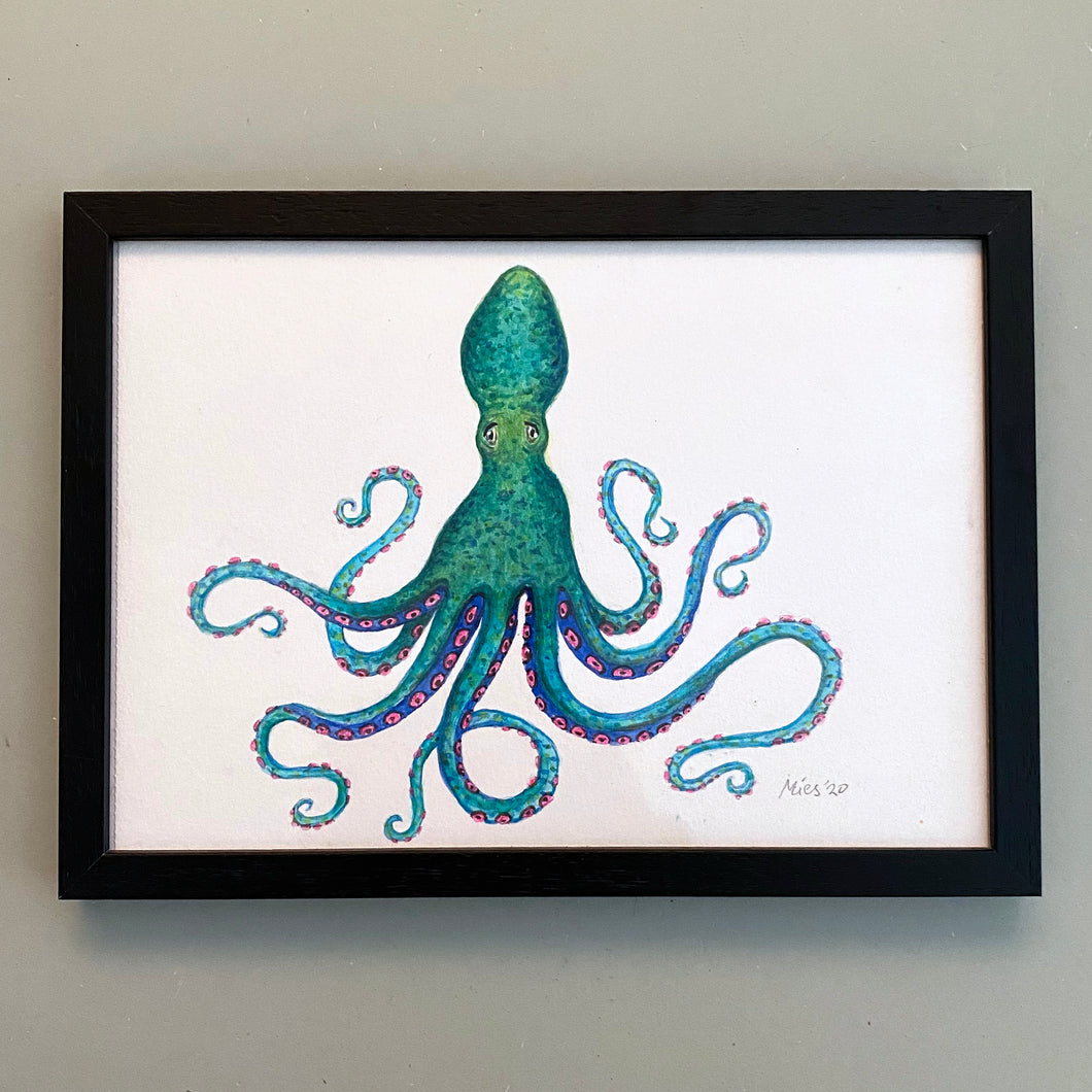 Original watercolour octopus