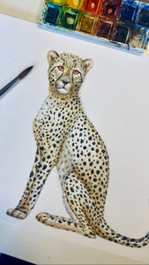 Original watercolour cheetah