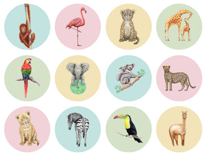 Stickers jungle animals 24 pieces