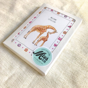 10 greeting cards baby giraffe with envelope