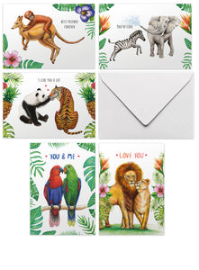 10 greeting cards Love & friends with envelope