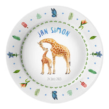 Load image into Gallery viewer, Kids personalized dinner name plate giraffe
