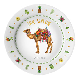 Kids personalized dinner name plate camel