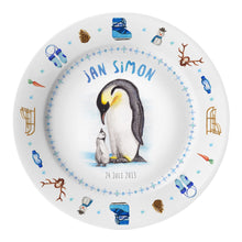 Load image into Gallery viewer, Kids personalized dinner name plate penguin
