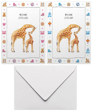Load image into Gallery viewer, 10 greeting cards baby giraffe with envelope
